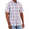 Casual Button-Down Shirts * | Club Room Men'S Bally Plaid Refined Woven Short-Sleeve Shirt, Created For Macy'S Winter White Combo