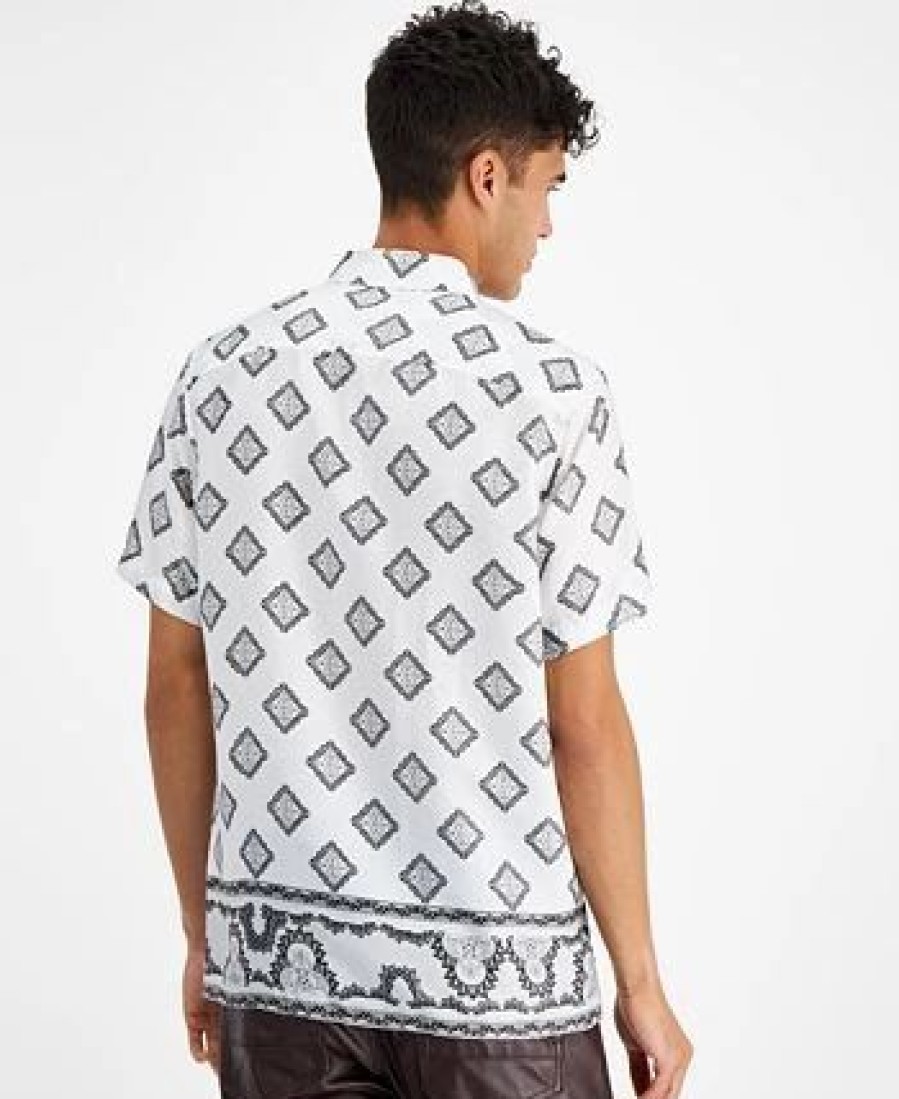 Casual Button-Down Shirts * | Inc International Concepts Men'S David Classic-Fit Printed Button-Down Shirt, Created For Macy'S Black/White