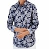 Casual Button-Down Shirts * | Club Room Men'S Zalina Floral Shirt, Created For Macy'S Navy Blue