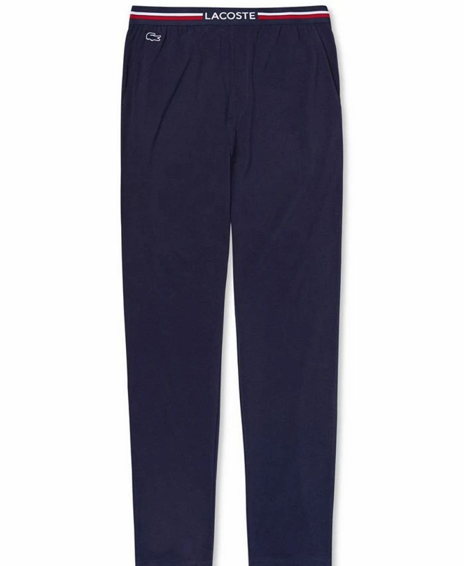 Pajamas & Robes * | Lacoste Men'S Cotton Stretch Pajama Pant Navy Blue