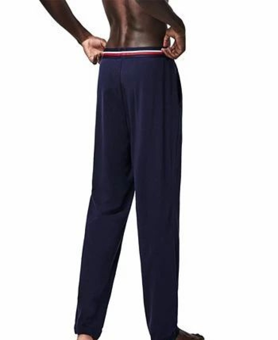 Pajamas & Robes * | Lacoste Men'S Cotton Stretch Pajama Pant Navy Blue