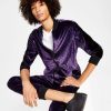 Casual Button-Down Shirts * | Inc International Concepts Men'S Gemini Classic-Fit Geometric Full-Zip Velour Tracksuit Jacket, Created For Macy'S Deep Purple