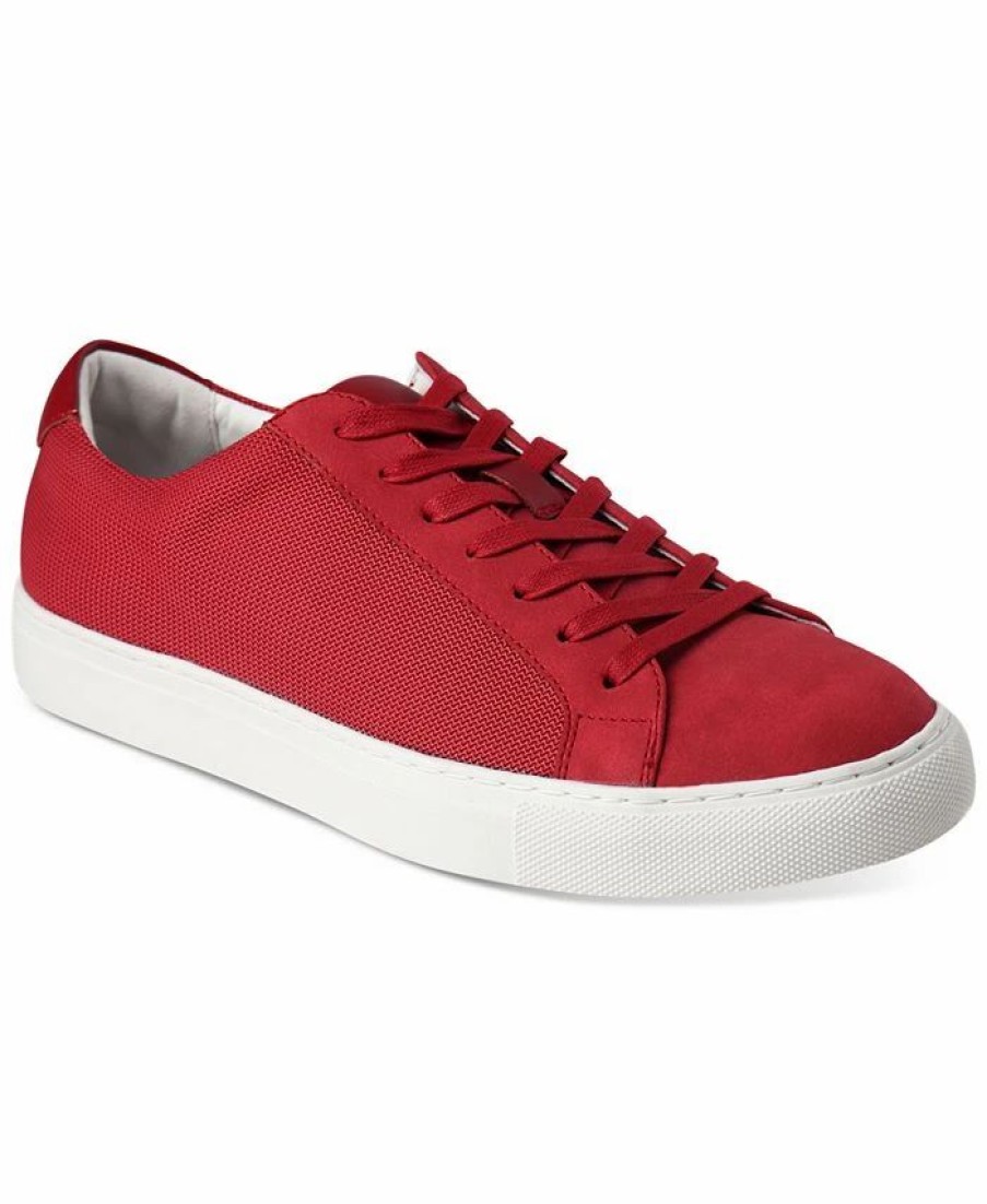 All Men'S Shoes * | Alfani Men'S Grayson Lace-Up Sneakers, Created For Macy'S Perforated Red