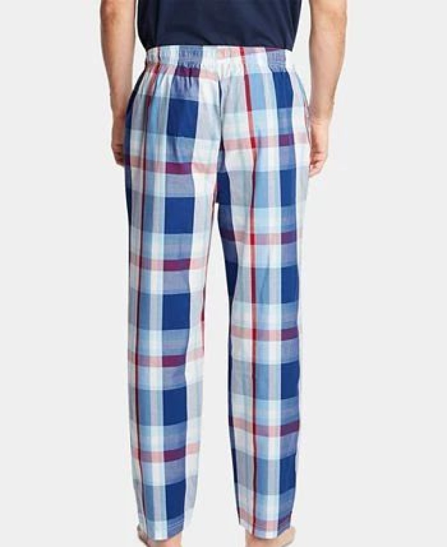 Pajamas & Robes * | Nautica Men'S Cotton Plaid Pajama Pants Blue Depths