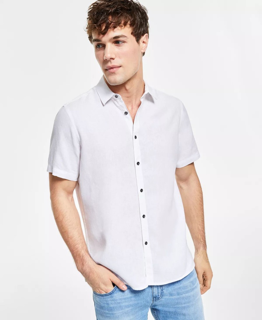 Casual Button-Down Shirts * | Inc International Concepts Men'S Regular-Fit Linen Shirt, Created For Macy'S