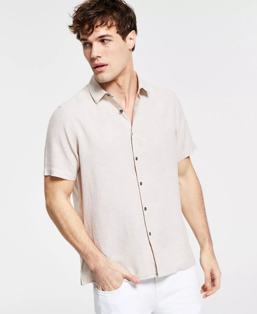 Casual Button-Down Shirts * | Inc International Concepts Men'S Regular-Fit Linen Shirt, Created For Macy'S