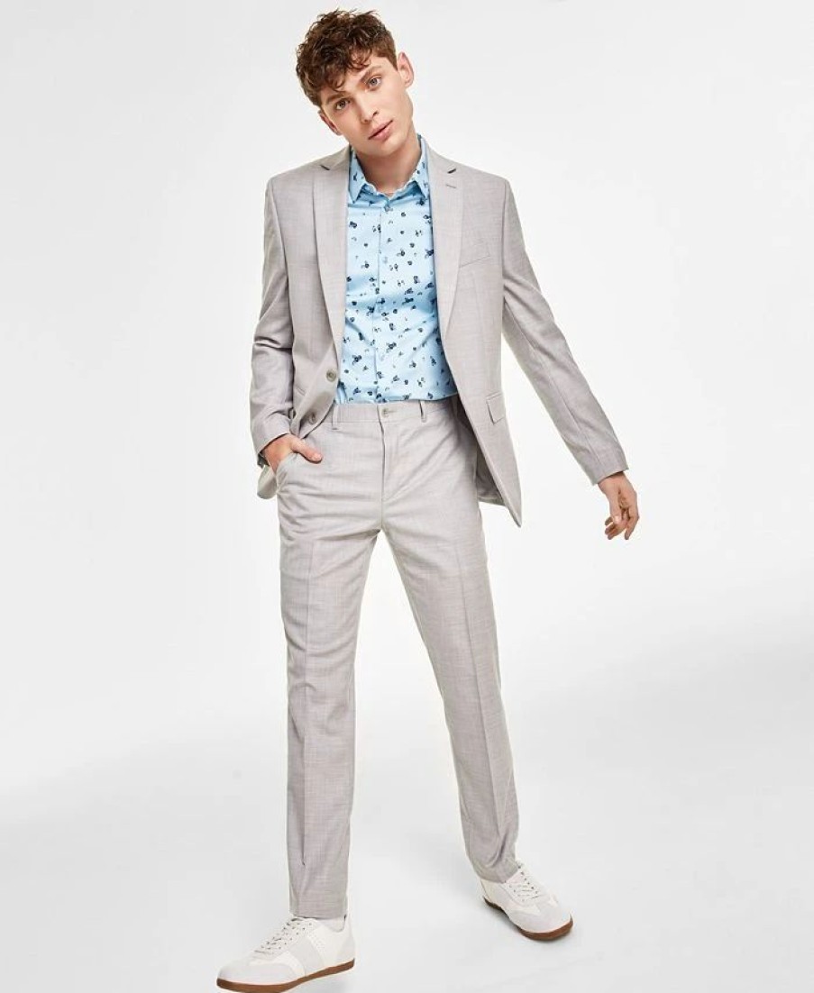 All Men'S Clothing * | Inc International Concepts Men'S Slim-Fit Floral-Print Dress Shirt & Classic-Fit Sharkskin Suit Separates, Created For Macy'S