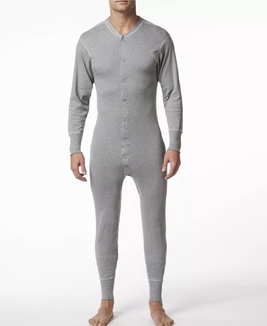 Pajamas & Robes * | Stanfield'S Men'S Cotton Long Sleeve Onesie Combination Heather Gr