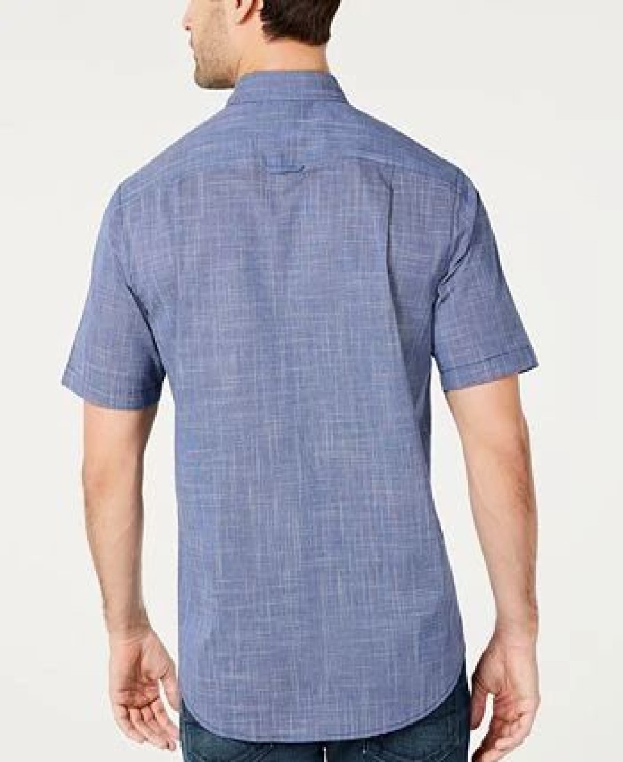 Casual Button-Down Shirts * | Club Room Men'S Texture Check Stretch Cotton Shirt, Created For Macy'S