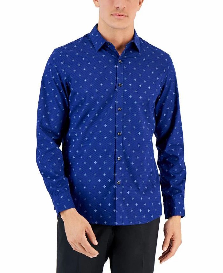 Casual Button-Down Shirts * | Alfani Men'S Crown Medallion Shirt, Created For Macy'S