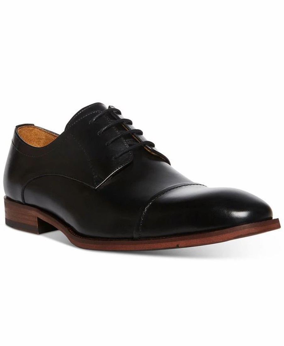 All Men'S Shoes * | Steve Madden 'S Kalico Oxford Dress Shoe Black Leather