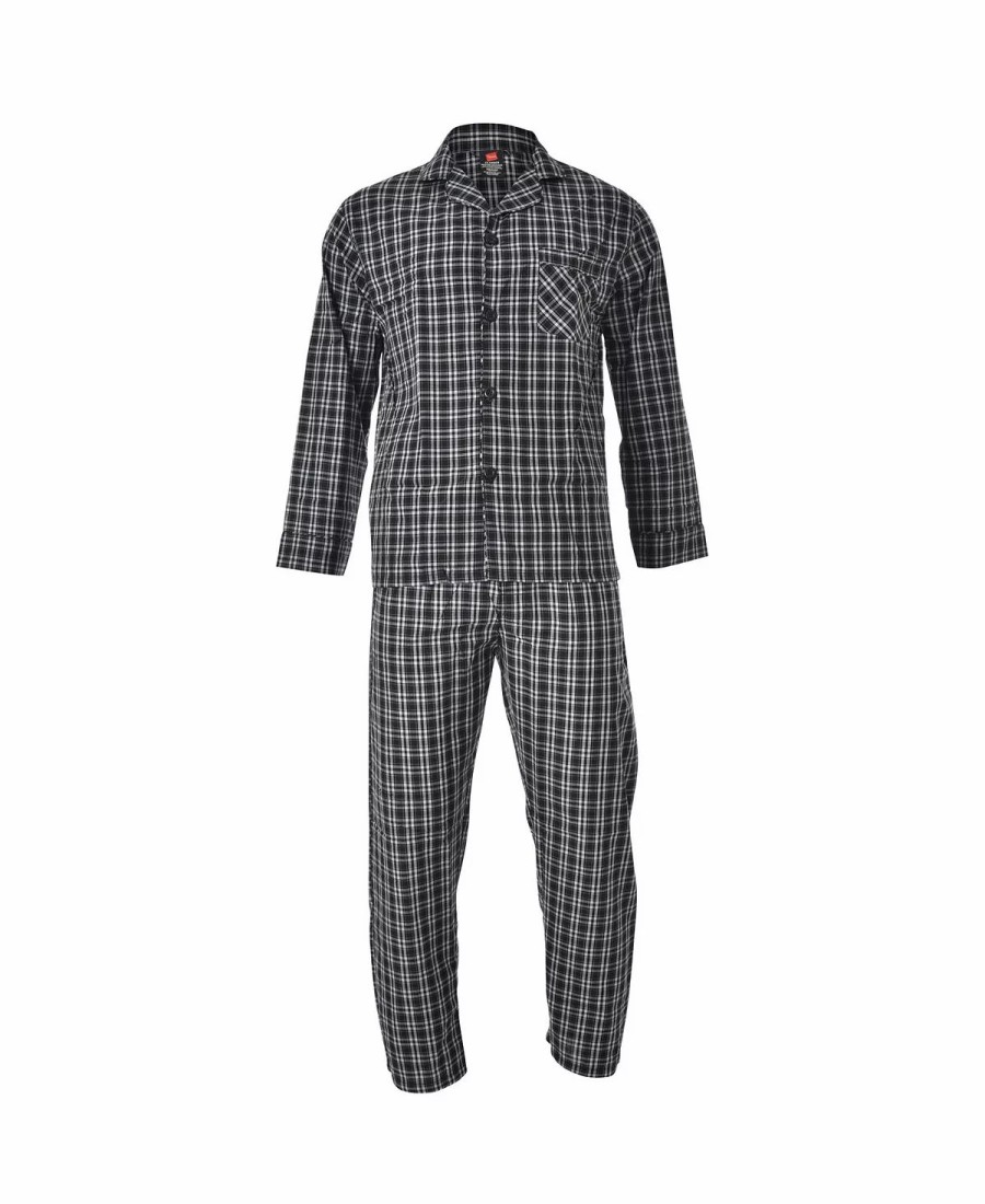 Pajamas & Robes * | Hanes Platinum Men'S Big And Tall Cvc Broadcloth Pajama Set