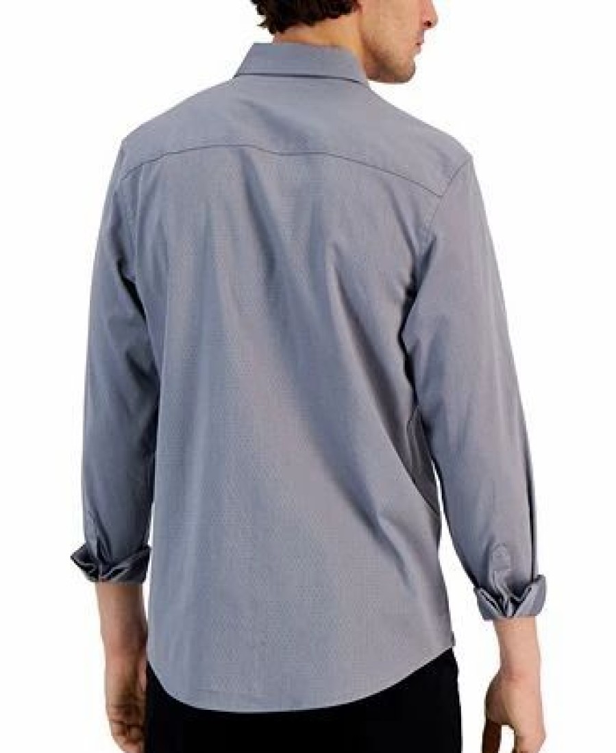 Casual Button-Down Shirts * | Alfani Men'S Modern Classic-Fit Stretch Dot Dobby Button-Down Shirt, Created For Macy'S