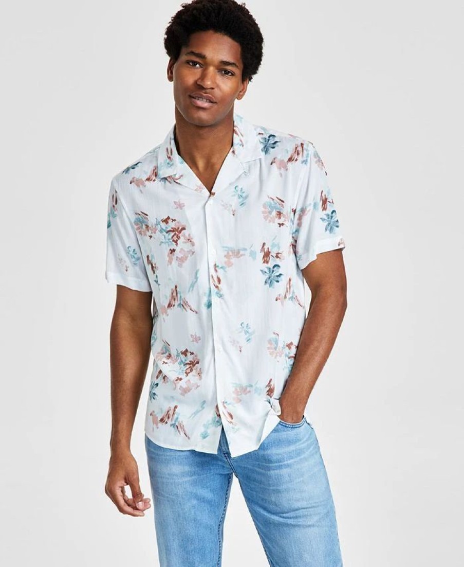 Casual Button-Down Shirts * | Inc International Concepts Men'S Jason Classic-Fit Short-Sleeve Abstract Print Camp Shirt, Created For Macy'S