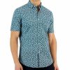 Casual Button-Down Shirts * | Club Room Mac Poplin Short Sleeve Button-Down Floral Print Shirt, Created For Macy'S Green Combo