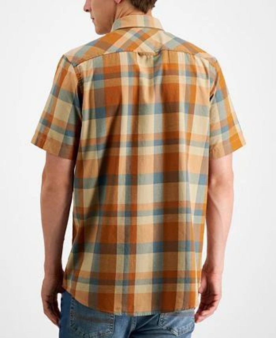 Casual Button-Down Shirts * | Sun + Stone Men'S Sage Regular-Fit Plaid Shirt, Created For Macy'S Hammock