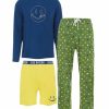 Pajamas & Robes * | Joe Boxer Men'S Super Soft Lounge Top, Pants And Shorts Gift, 3 Piece Set Dark Blue