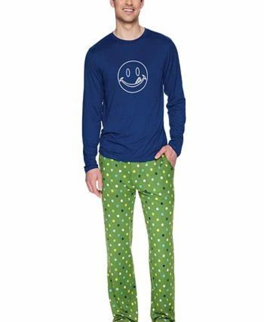 Pajamas & Robes * | Joe Boxer Men'S Super Soft Lounge Top, Pants And Shorts Gift, 3 Piece Set Dark Blue