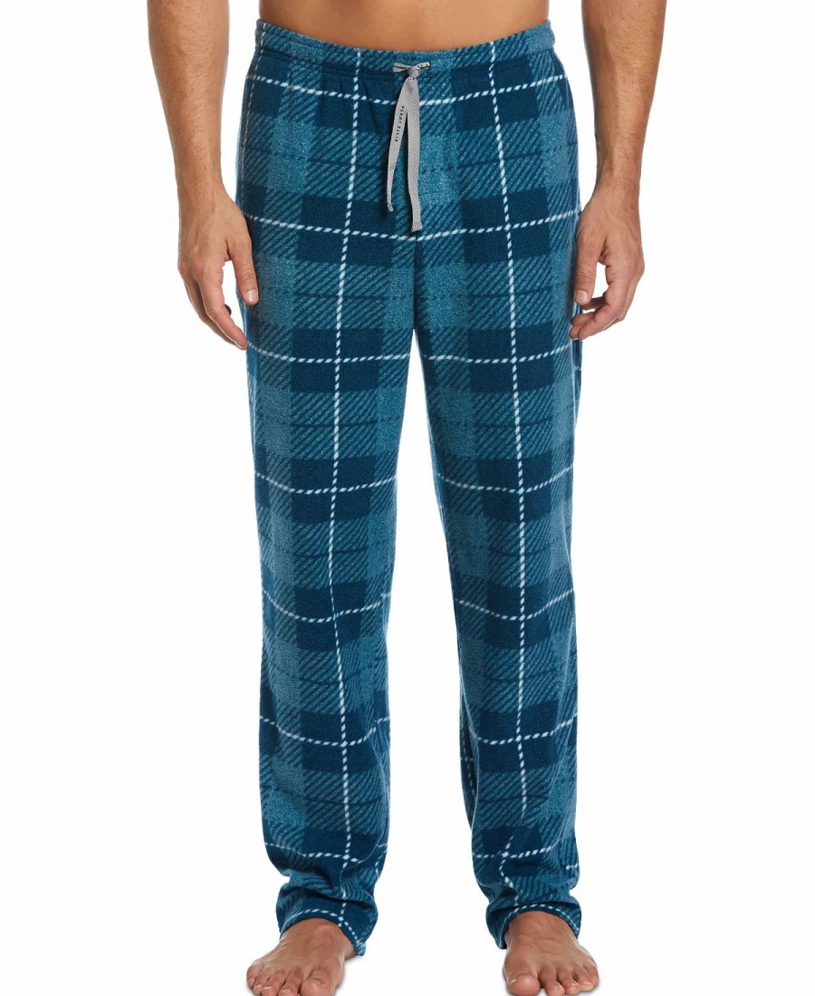 Pajamas & Robes * | Perry Ellis Portfolio Men'S Windowpane Plaid Textured Fleece Pajama Pants