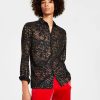 Casual Button-Down Shirts * | Inc International Concepts Men'S Stanton Long-Sleeve Floral Jacquard Shirt, Created For Macy'S Deep Black