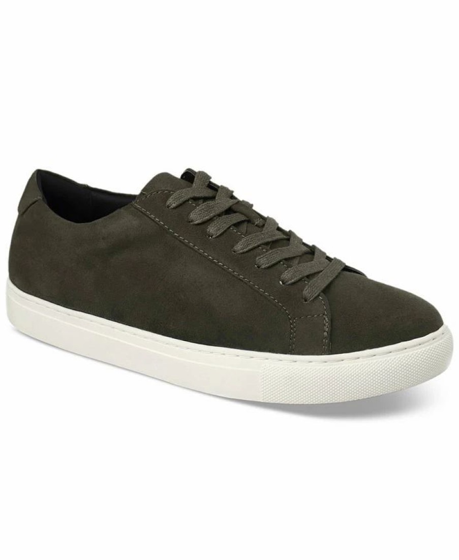 All Men'S Shoes * | Alfani Men'S Grayson Suede Lace-Up Sneakers, Created For Macy'S Olive W/ White Btm