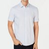 Casual Button-Down Shirts * | Michael Kors N'S Solid Stretch Shirt Ice Blue