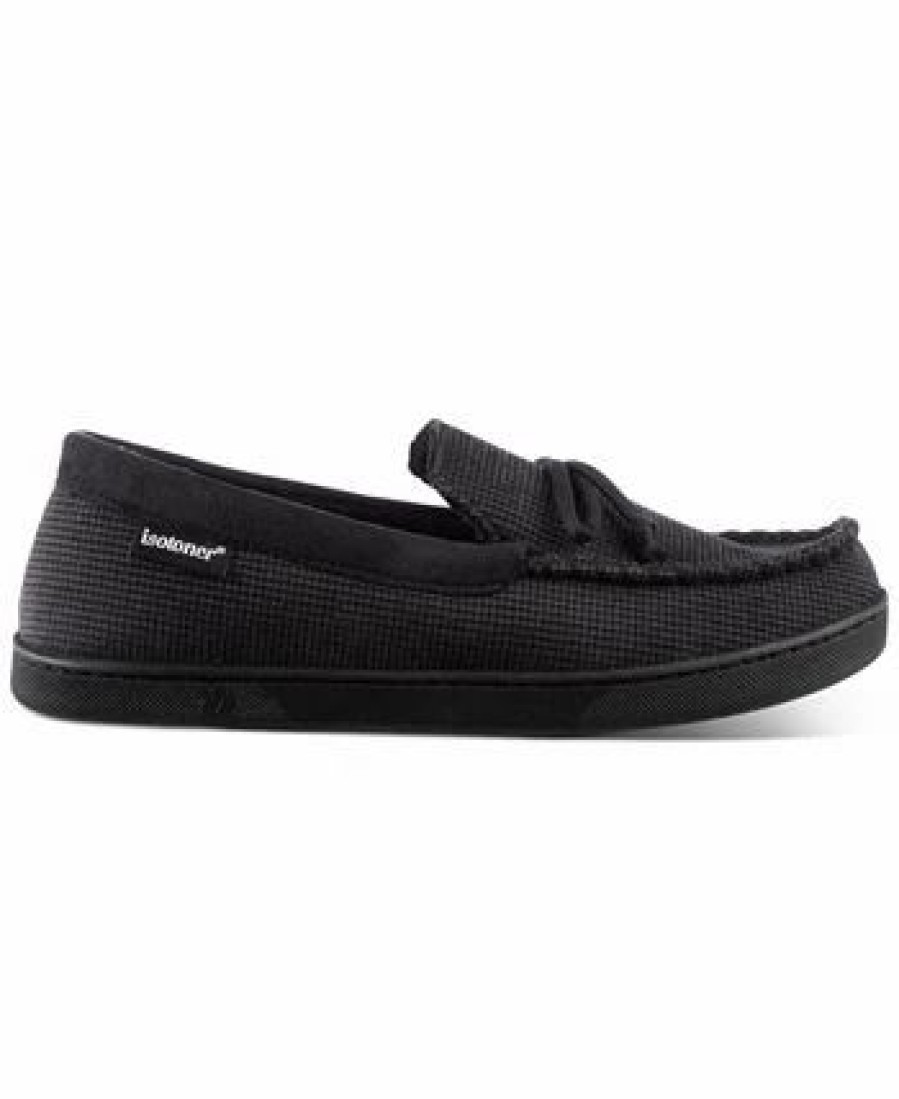 All Men'S Shoes * | Totes Isotoner Signature Men'S Luke Moccasin Slippers Black