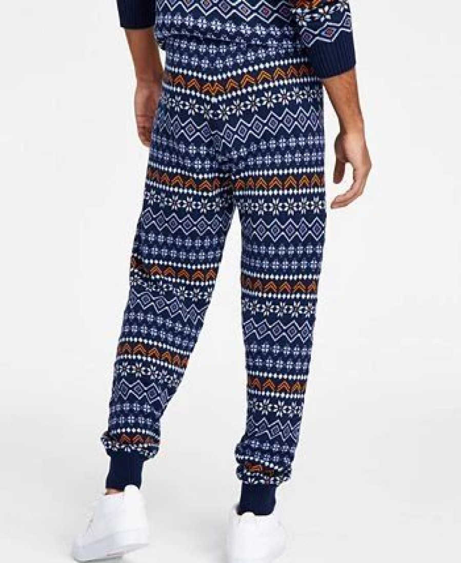 Pants * | Sun + Stone Men'S Regular-Fit Fair Isle Knit Joggers, Created For Macy'S