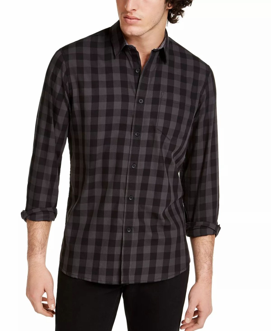 Casual Button-Down Shirts * | Sun + Stone Men'S Rama Check Shirt, Created For Macy'S Galaxy Night