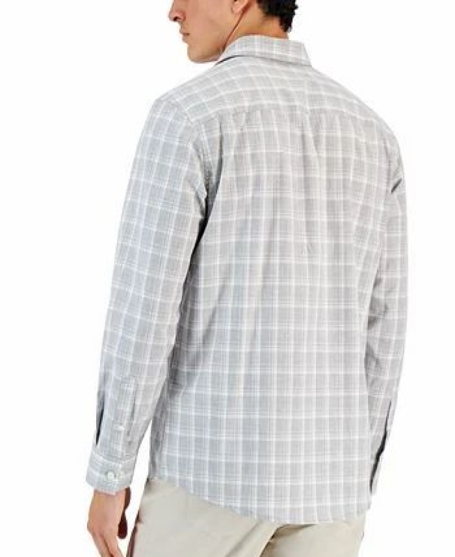 Casual Button-Down Shirts * | Alfani Men'S Caro Classic-Fit Long-Sleeve Plaid Print Shirt, Created For Macy'S