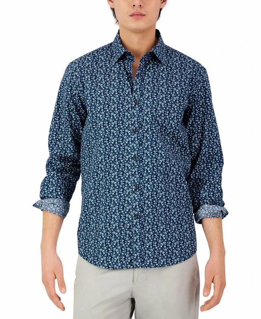 Casual Button-Down Shirts * | Alfani Men'S Long-Sleeve Floral Print Shirt, Created For Macy'S