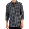 Casual Button-Down Shirts * | Alfani Men'S Check-Print Shirt, Created For Macy'S Black Combo