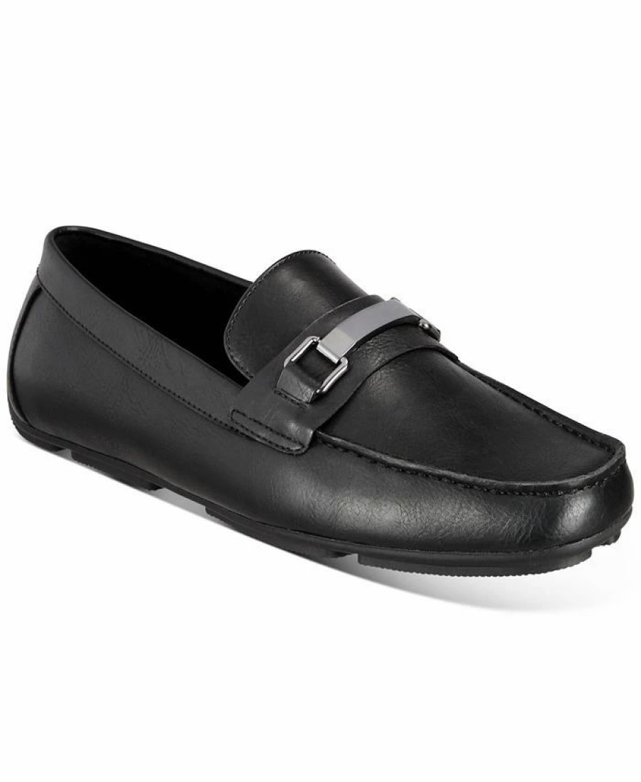 All Men'S Shoes * | Alfani Men'S Egan Faux Leather Driving Loafers, Created For Macy'S Black