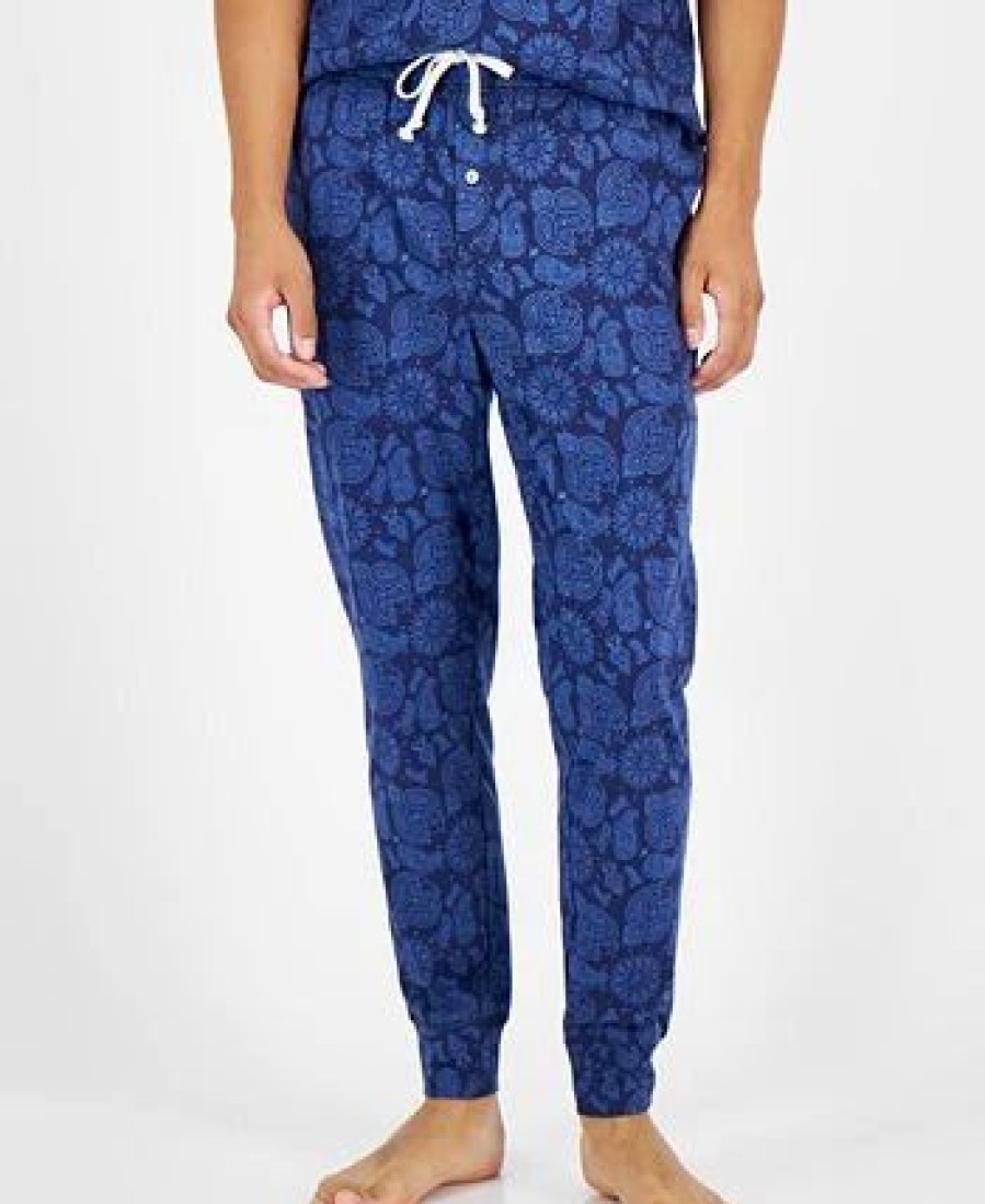 Pajamas & Robes * | Sun + Stone Men'S Bandana-Print Pajama Joggers, Created For Macy'S Navy Academy