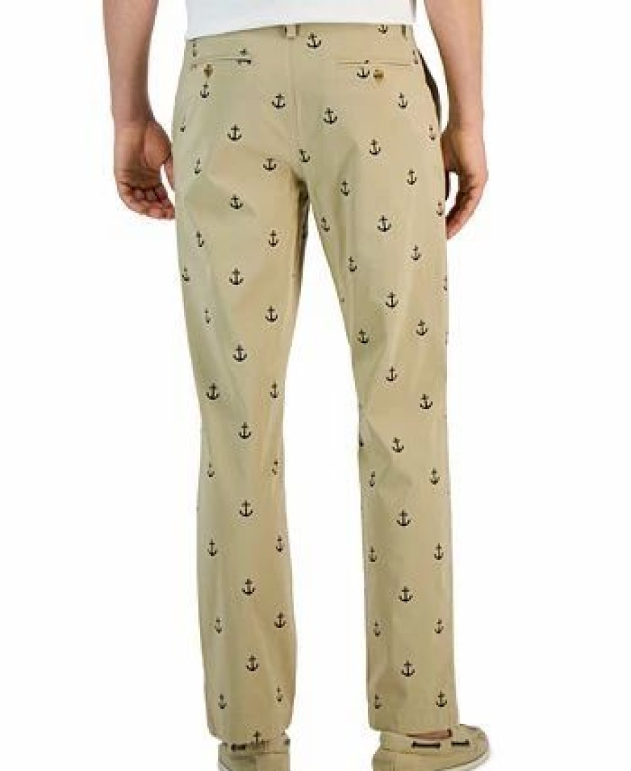 Pants * | Club Room Men'S Classic-Fit Anchor Embroidered Chino Pants, Created For Macy'S Khaki Combo