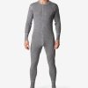 Pajamas & Robes * | Stanfield'S Men'S Heavy Weight Rib Knit Wool Long Sleeve Onesie Gray Mix