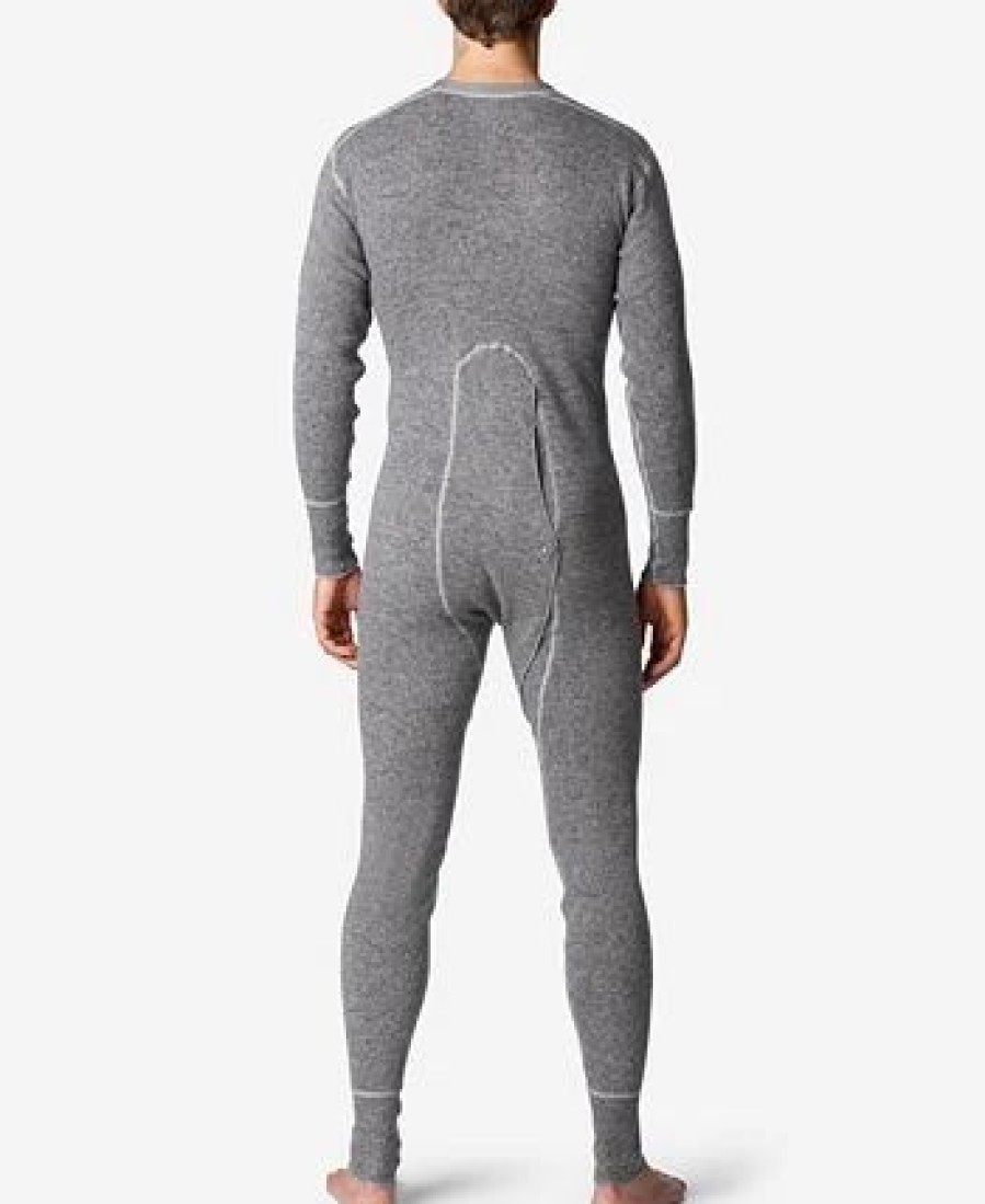 Pajamas & Robes * | Stanfield'S Men'S Heavy Weight Rib Knit Wool Long Sleeve Onesie Gray Mix