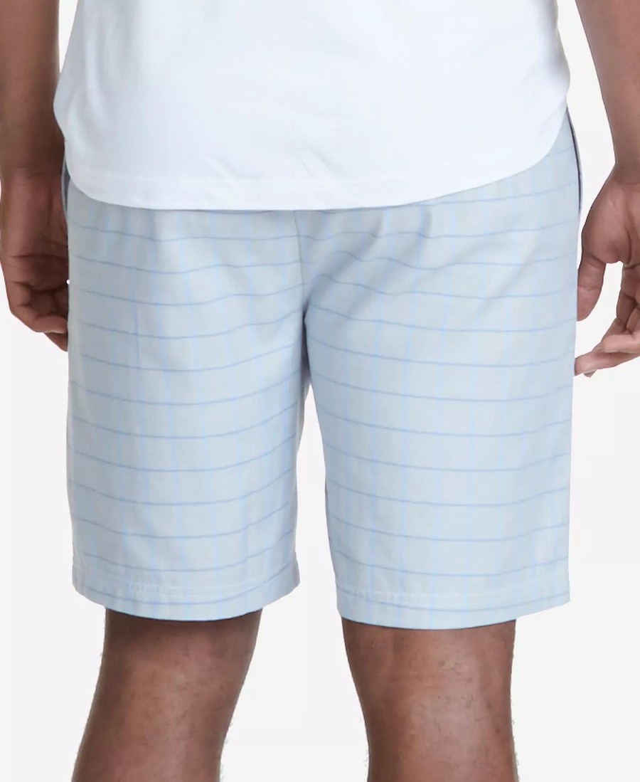 Pajamas & Robes * | Nautica Men'S Windowpane Plaid Cotton Pajama Shorts Natural Grey