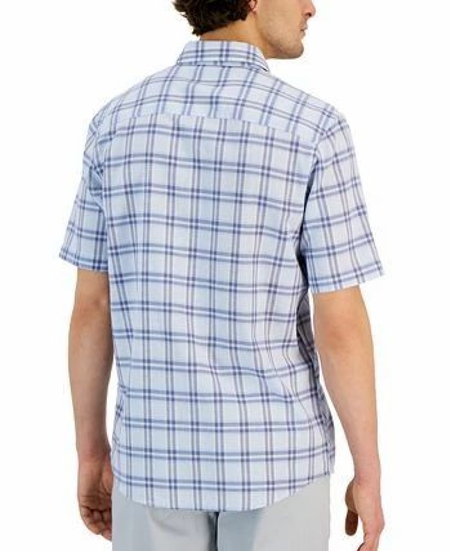 Casual Button-Down Shirts * | Alfani Men'S Ellen Classic-Fit Textured Yarn-Dyed Plaid Button-Down Shirt, Created For Macy'S