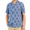 Casual Button-Down Shirts * | Club Room Men'S Silk Floral Medallion Shirt, Created For Macy'S Pale Ink Blue