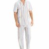 Pajamas & Robes * | Club Room Men'S Striped Pajamas, Created For Macy'S White