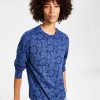 Pajamas & Robes * | Sun + Stone Men'S Bandana-Print Long-Sleeve T-Shirt, Created For Macy'S Navy Academy