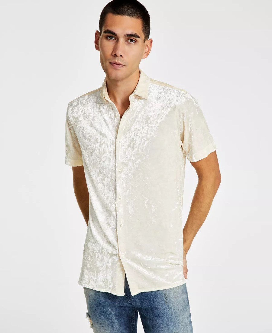 Casual Button-Down Shirts * | Inc International Concepts Men'S Classic-Fit Crushed Velvet Button-Down Shirt, Created For Macy'S