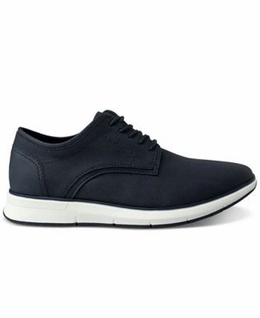 All Men'S Shoes * | Alfani Men'S Textured Faux-Leather Lace-Up Sneakers, Created For Macy'S Blue