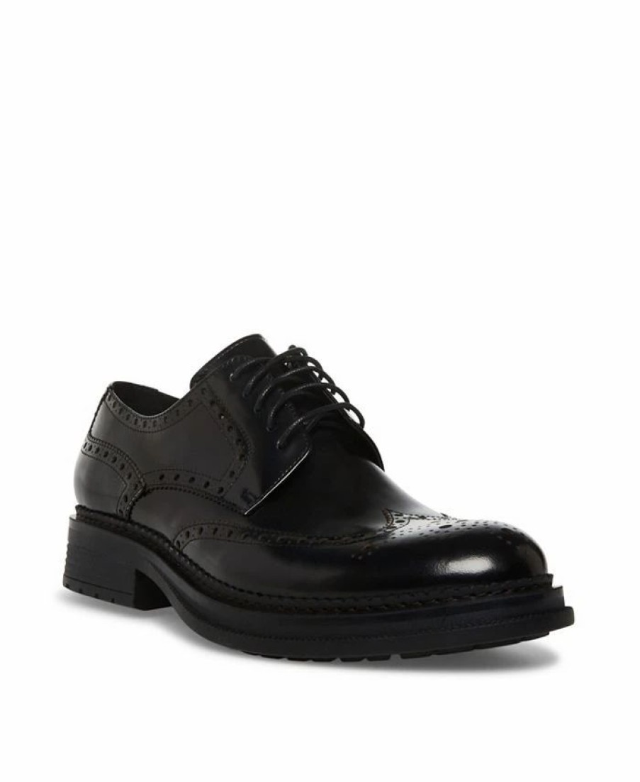 All Men'S Shoes * | Steve Madden 'S Treye Lace-Up Dress Shoes Black Box Leather