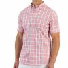 Casual Button-Down Shirts * | Club Room Verde Short Sleeve Button-Down Plaid Pattern Shirt, Created For Macy'S Coral Lining