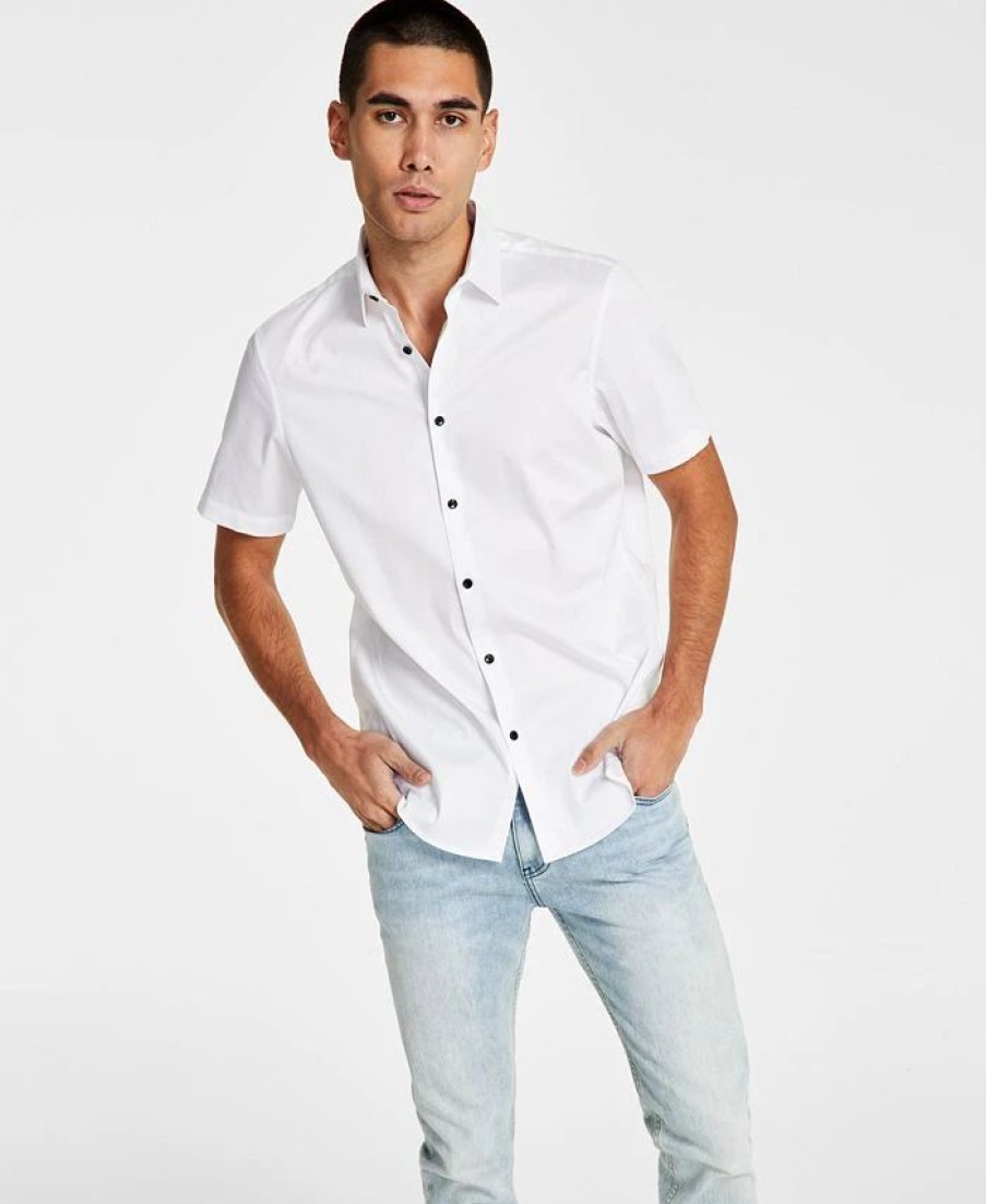 Casual Button-Down Shirts * | Inc International Concepts Men'S Tux Classic-Fit Solid Button-Down Shirt, Created For Macy'S