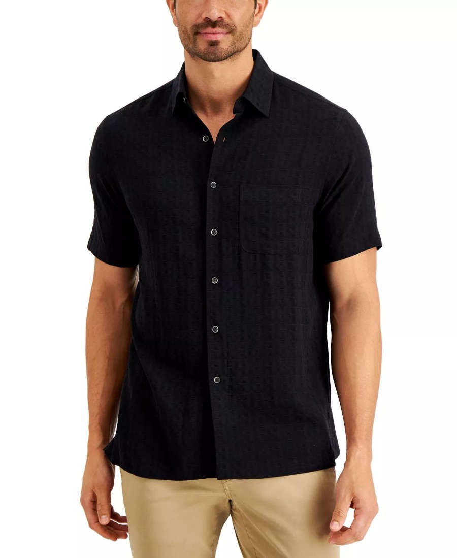 Casual Button-Down Shirts * | Club Room Men'S Textured Shirt, Created For Macy'S