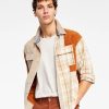 Casual Button-Down Shirts * | Sun + Stone Men'S Bishop Patchwork Shirt, Created For Macy'S Beige