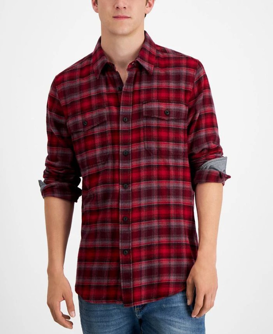 Casual Button-Down Shirts * | Sun + Stone Men'S Plaid Flannel Shirt, Created For Macy'S